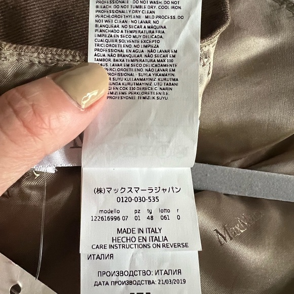 Max Mara Ural Camel Wool Silk Blend MIDI Dress sz 14 NWT - Picture 10 of 10